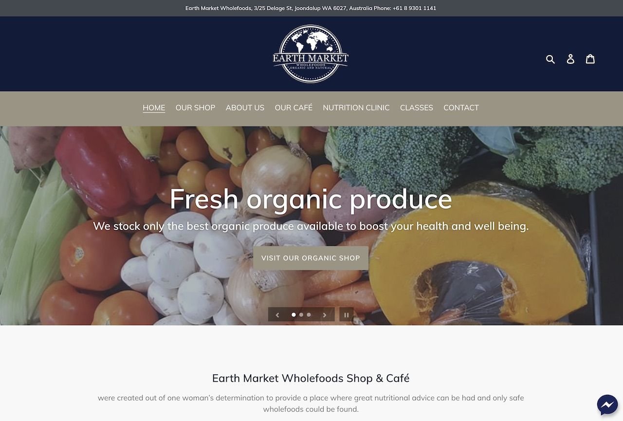 web design for earth market wholefoods joondalup
