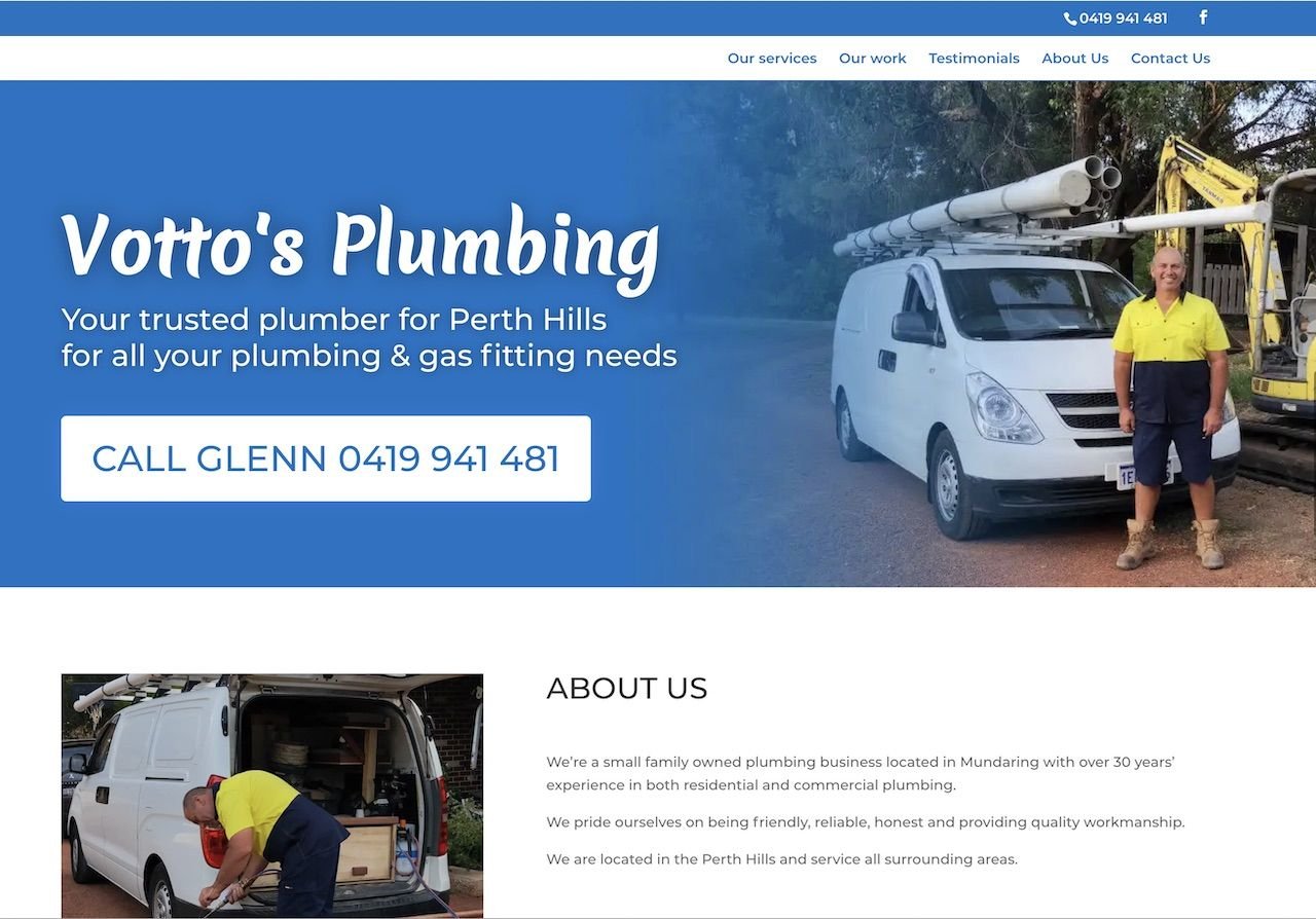 Landing page for Votto's Plumbing Mundaring Landing page for Votto's Plumbing Mundaring