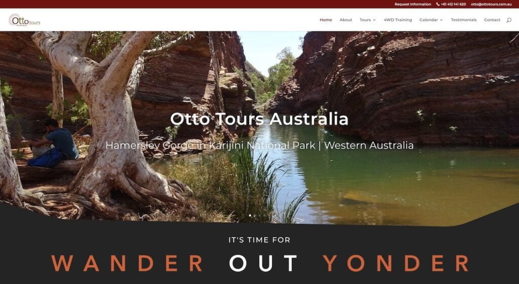 Otto Tours - Travelling Australia In A Different Way - Web Design